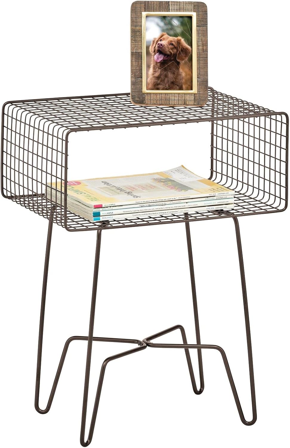 Chrome 2-Tier Metal Side Table with Storage Shelf G1409