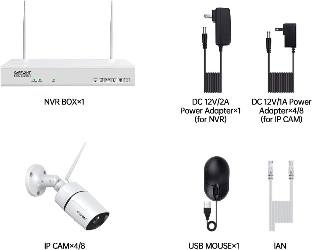 1080P 8 Channel Wireless Security Camera System with 1TB Hard Drive E731184