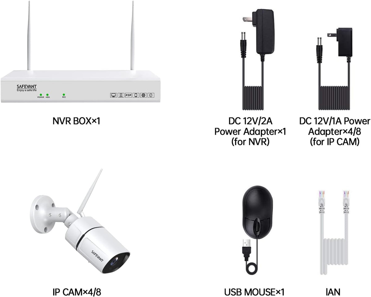 1080P 8 Channel Wireless Security Camera System with 1TB Hard Drive E731184