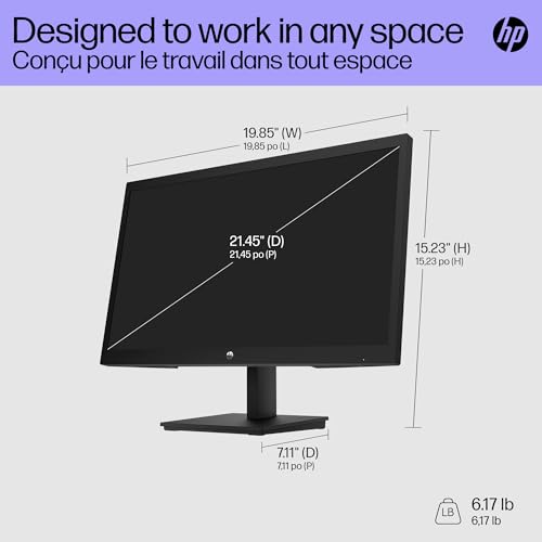 22 Inch Full HD 1080p Desktop Monitor 75Hz 5ms Anti-Glare Low Blue Light HDMI VGA Black Y262957