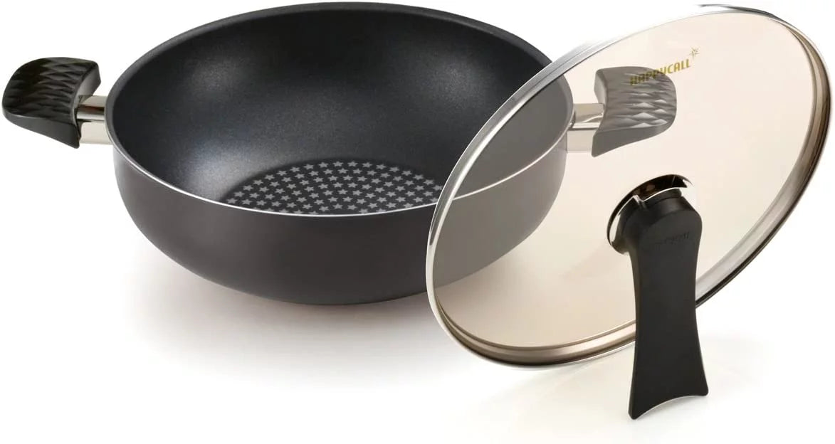 5 Layer Diamond Nonstick 13inch Wok With Lid F970