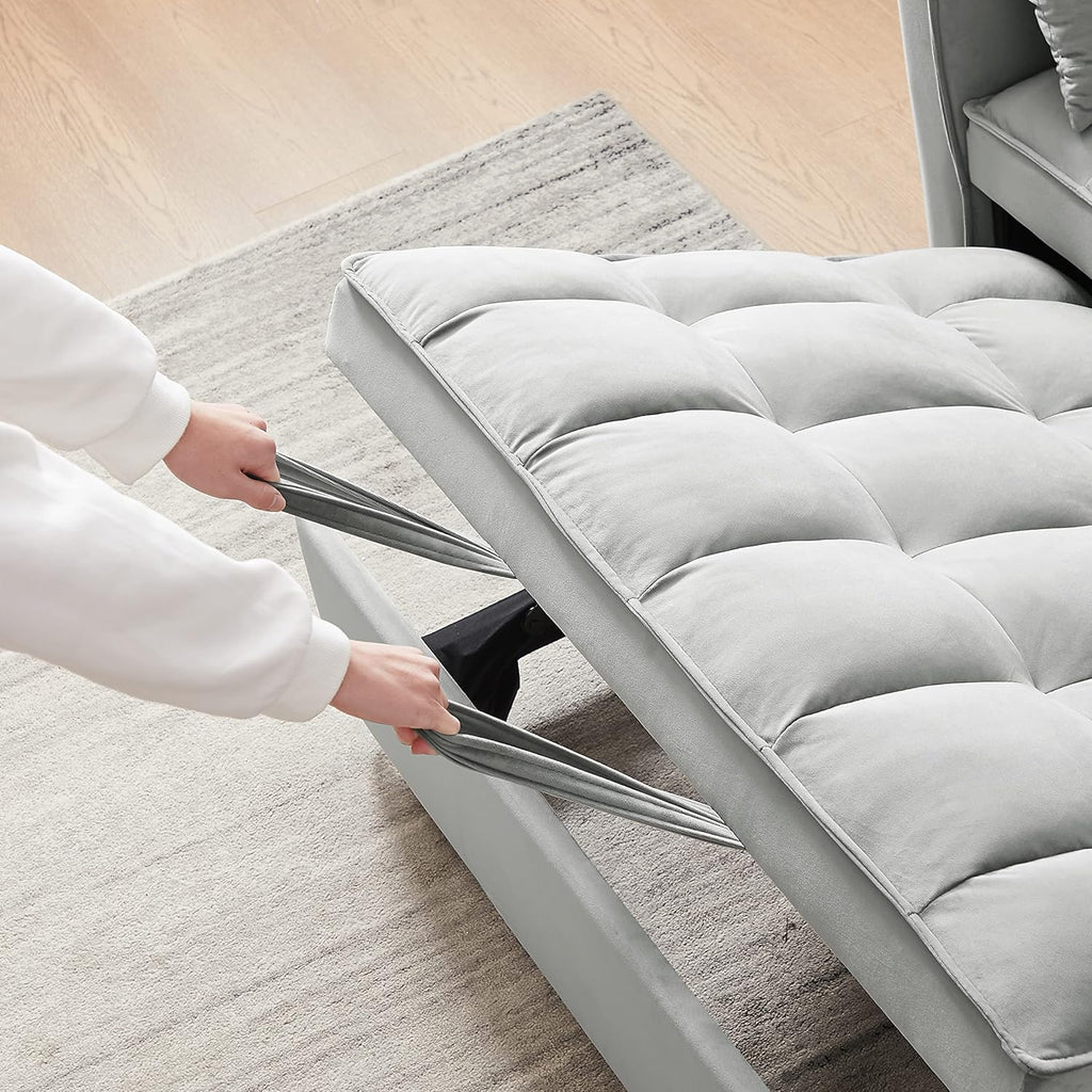 Gray Full Pull Out Sofa Bed with Pillows B839424