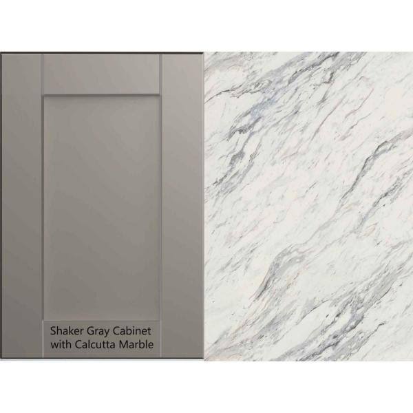 8 ft. White Laminate Countertop Kit with Left Miter and Full Wrap Ogee Edge Q36102