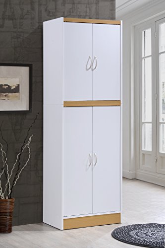 4 Door Kitchen Pantry with Four Shelves, Chocolate E848
