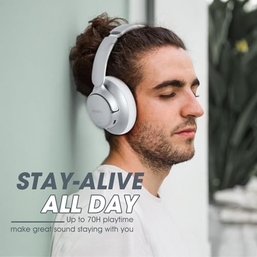 Hybrid Active Noise Cancelling Headphones with Transparent Modes, 70H Playtime Bluetooth Wireless with Mic, 3.5MM Cable, Soft Earpads, Fast Charging, Black B328976
