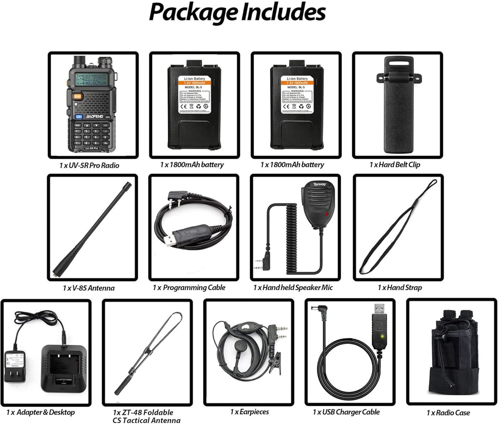 8W Ham Radio with Battery and Antenna U3055