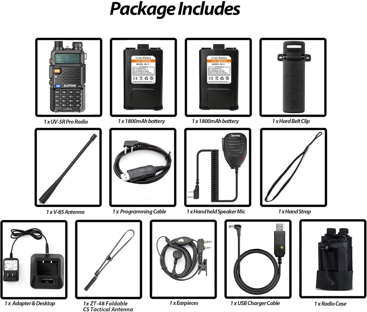 8W Ham Radio with Battery and Antenna U3055