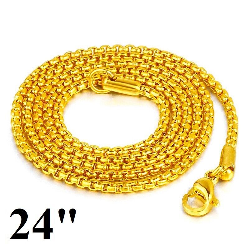 18k Gold Plated Dragon Link Chain 24" Pendant Necklace N6777