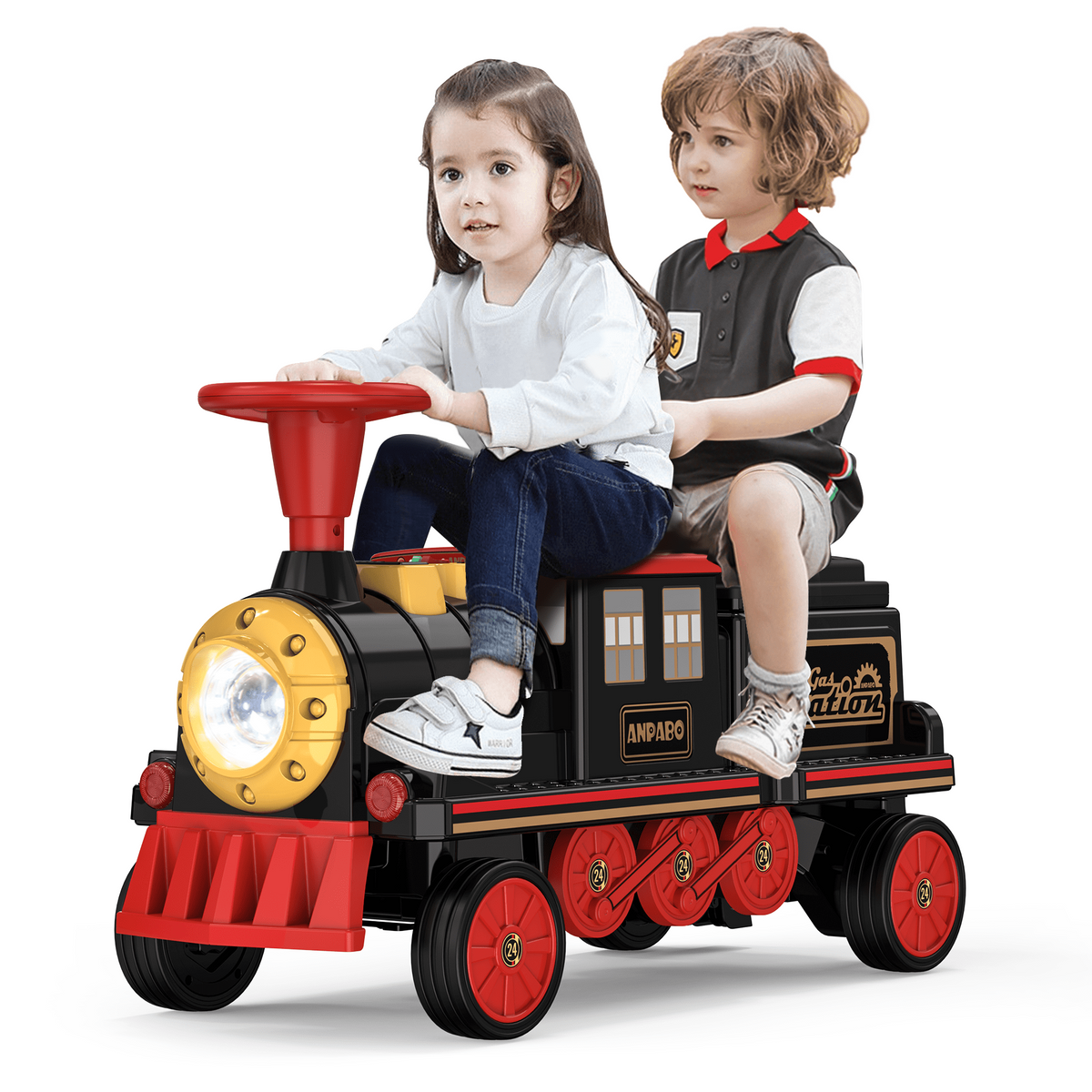 12 Volt 2 Seater Kids Ride on Train with Storage Box O9914