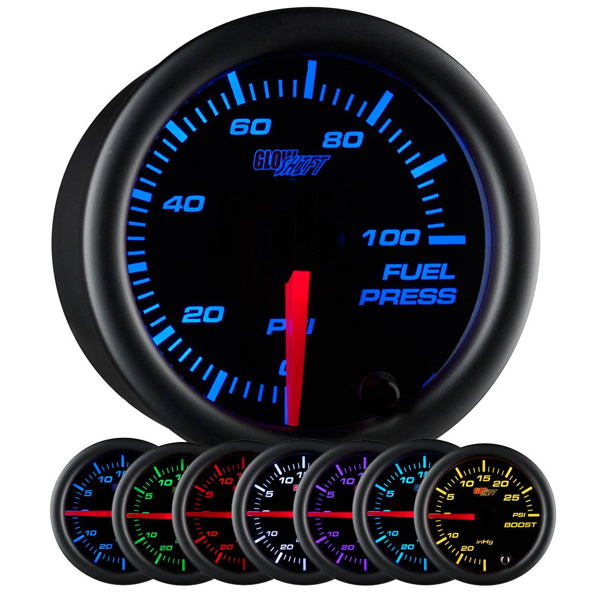 Black 100 PSI Fuel Pressure Gauge Kit with Electronic Sensor K731642