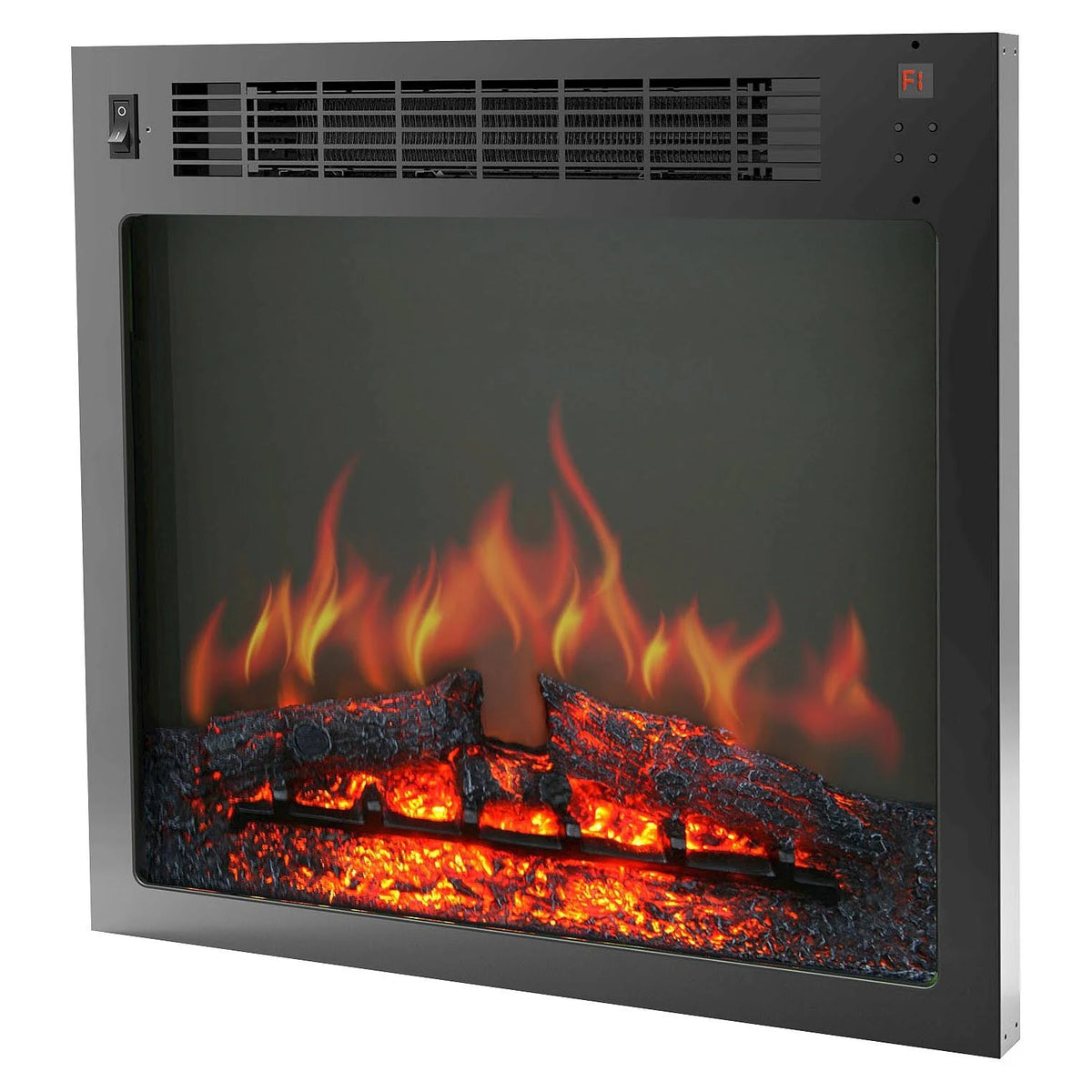 Mahogany Fireplace Mantel with Electronic Fireplace Insert L643