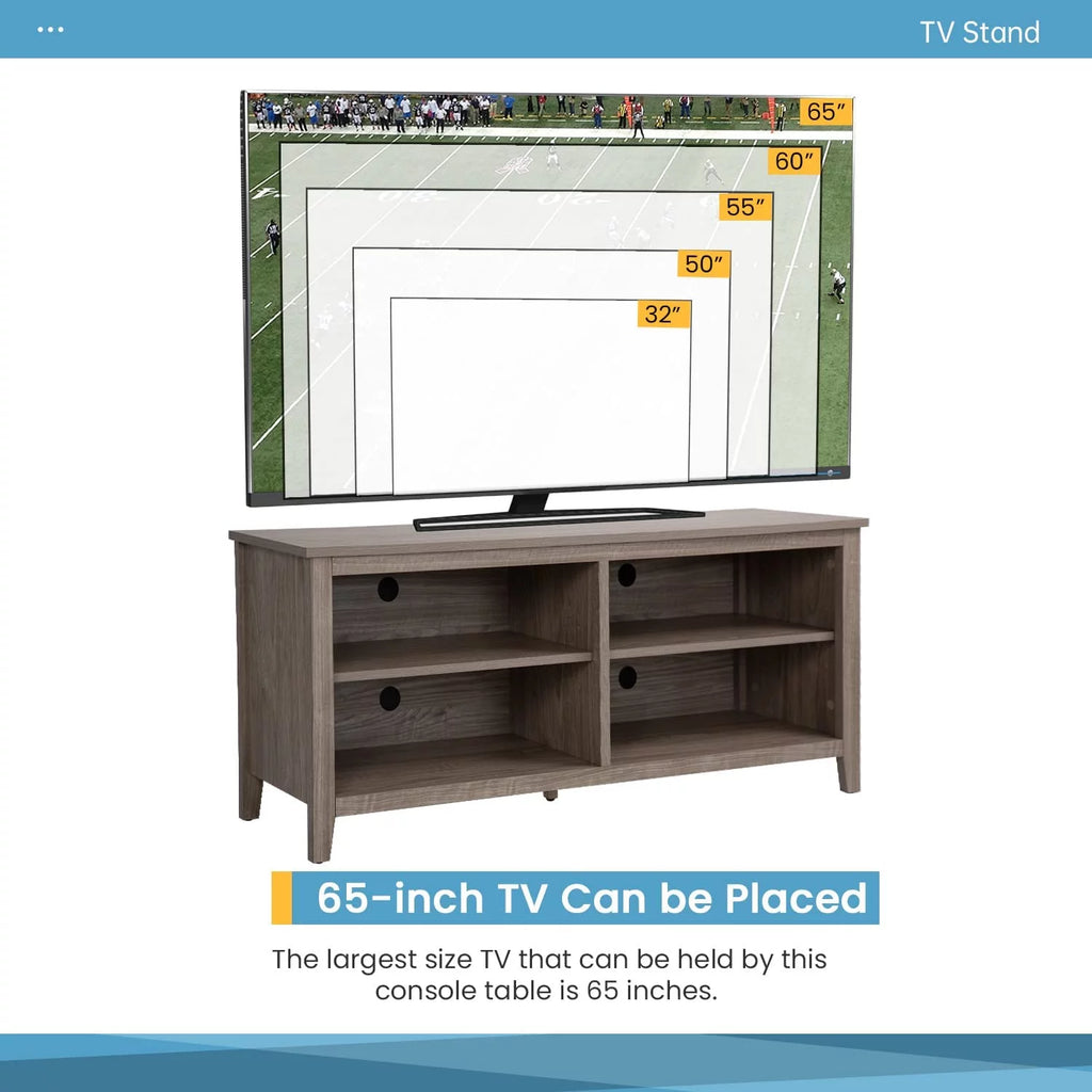 58'' Wood TV Stand with 4-Shelf Storage Y718