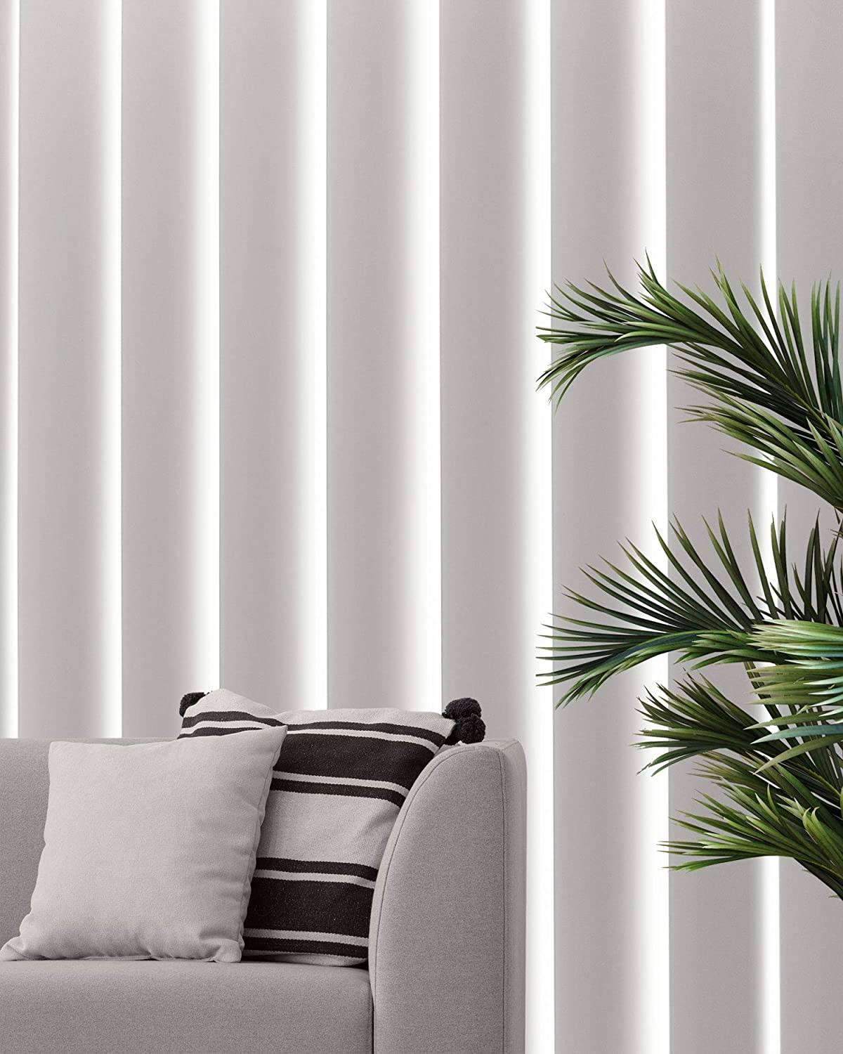 White Cordless Vertical Window Blinds, 78 inch x 84 inch S397