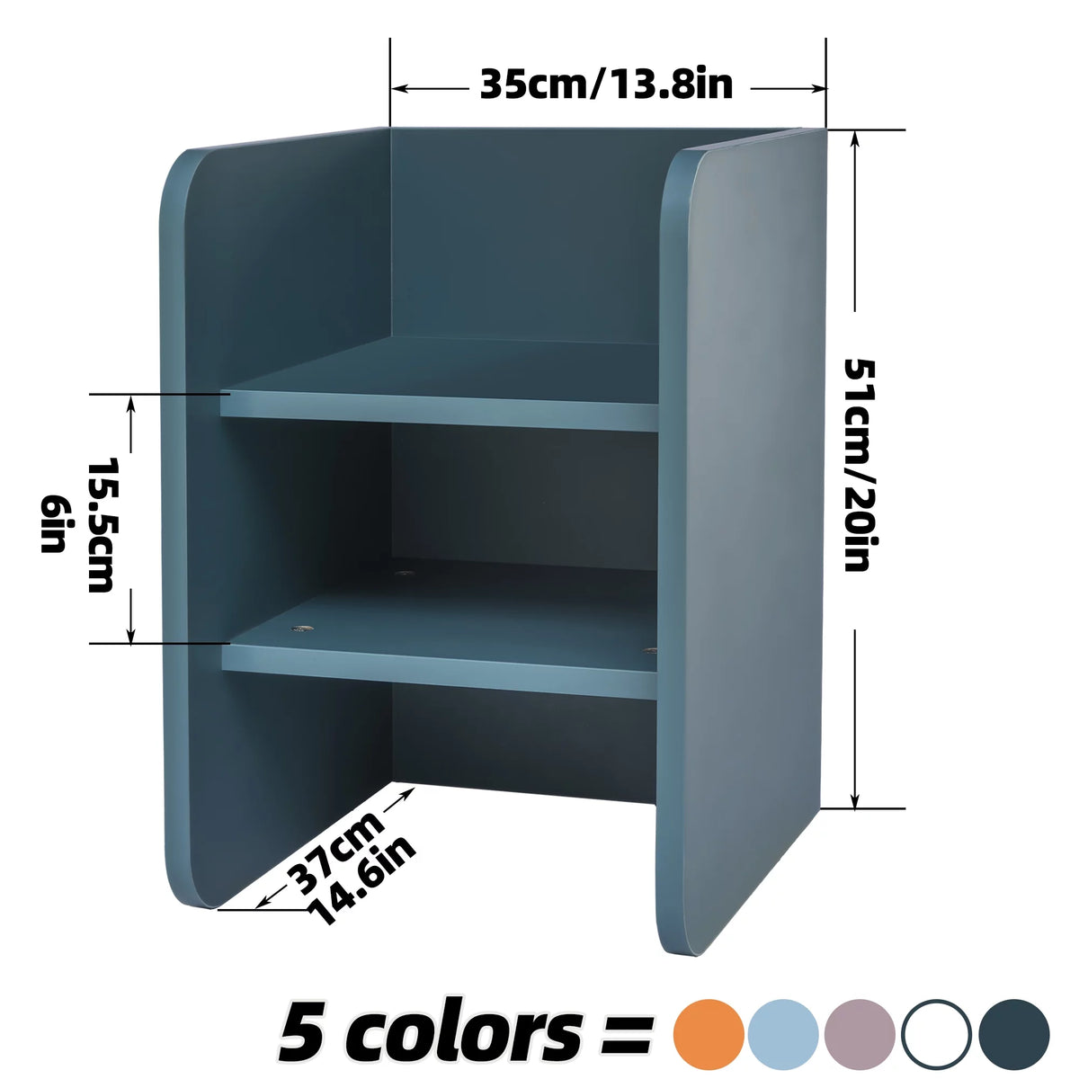 2-Tier Wood End Side Table with Storage Shelf M87872