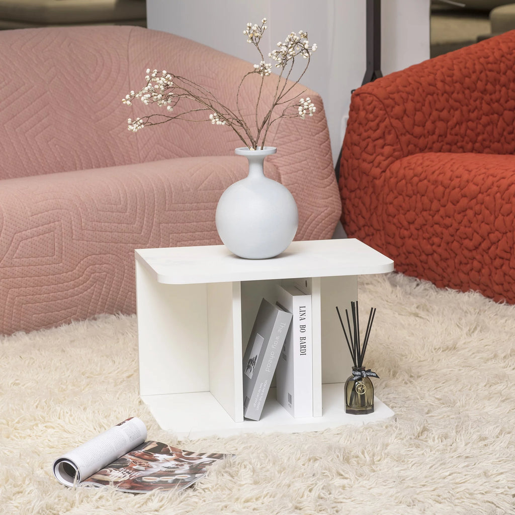2-Tier Wood End Side Table with Storage Shelf M87872