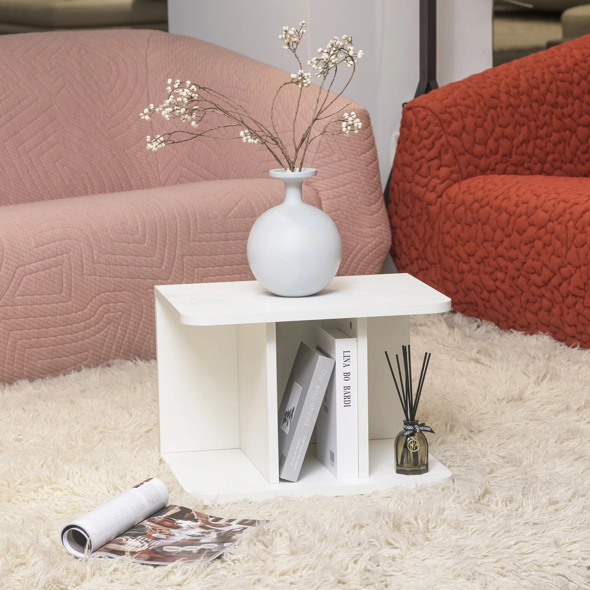 2-Tier Wood End Side Table with Storage Shelf M87872