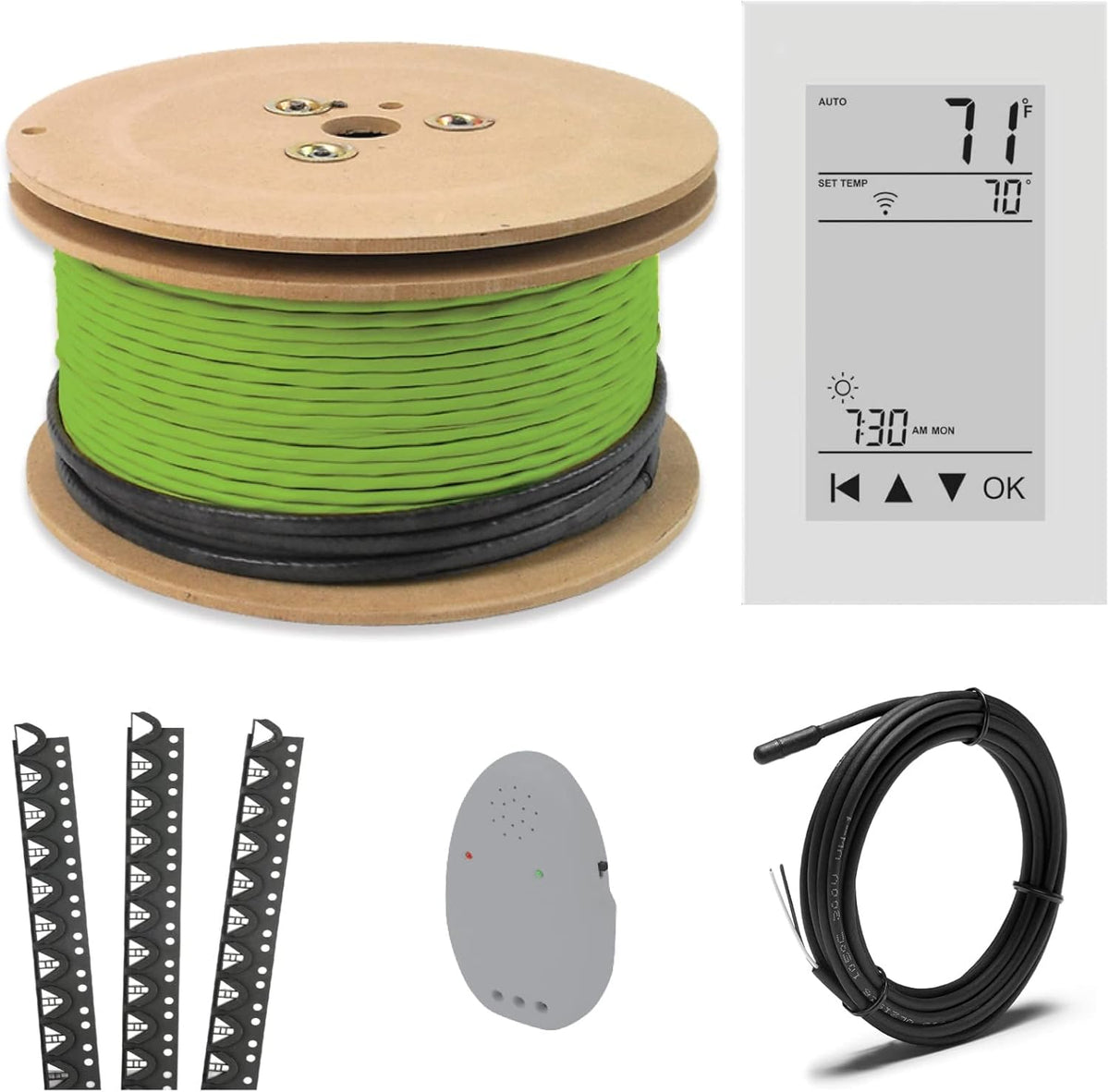 Electric Radiant Floor Heating Cable System with Wi-Fi Thermostat (45 Sq.Ft.) M952