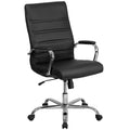 Black Bonded Leather Executive Swivel Chair with Chrome Base Z414502