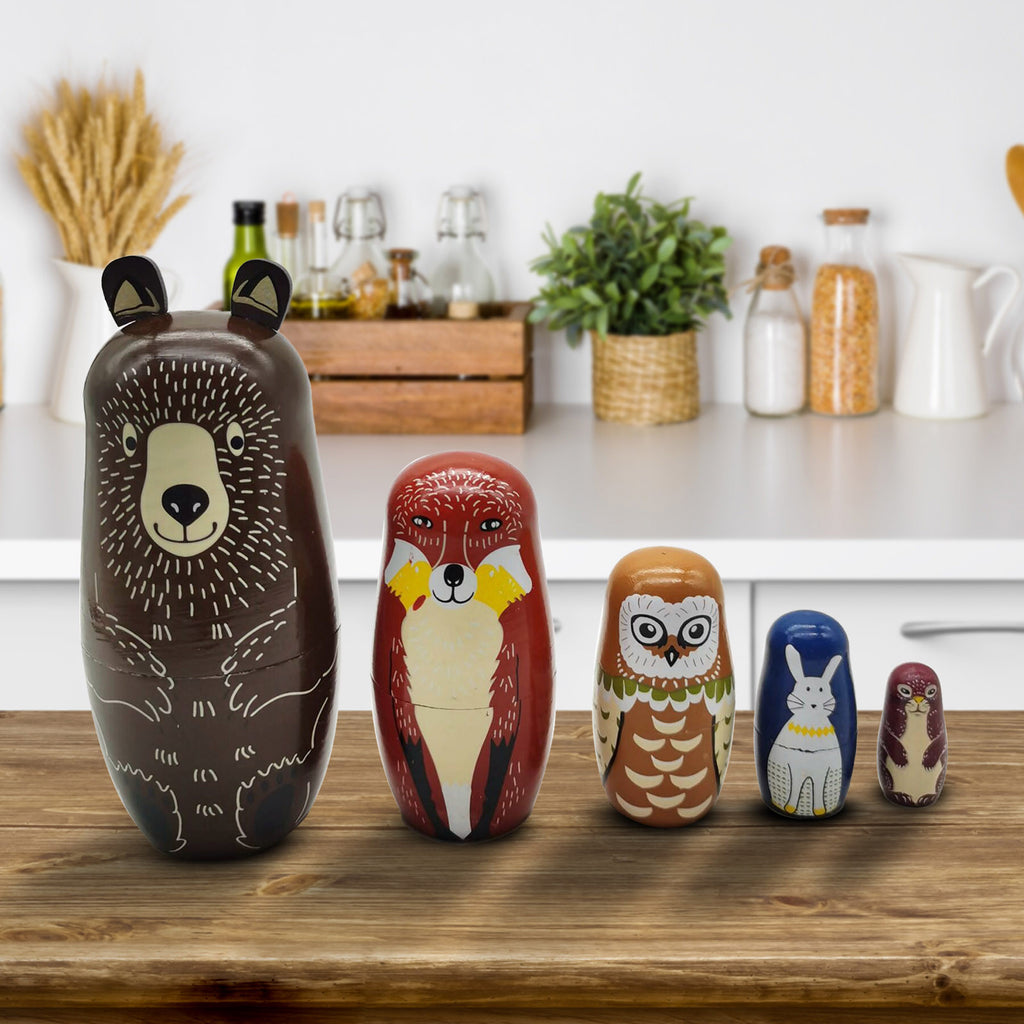 Pack Of 5 Wooden Matryoshka Toy S181963