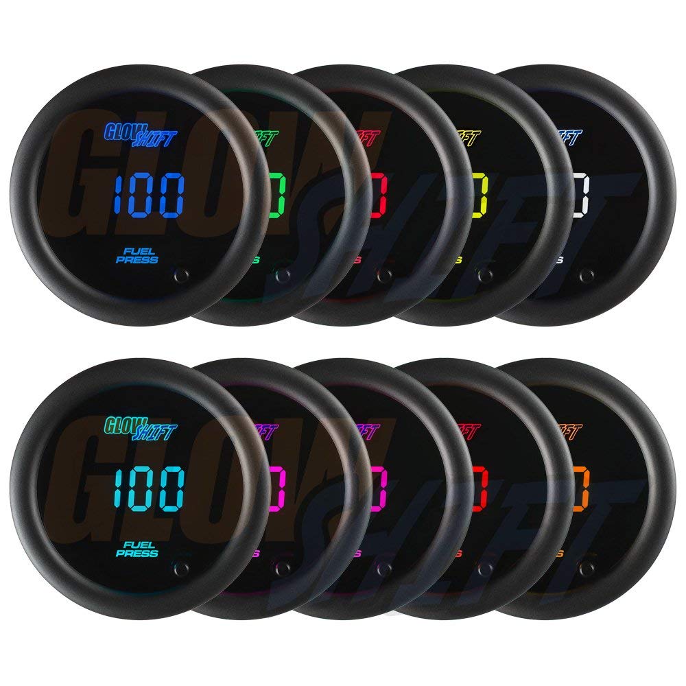 10 Color Digital 100 PSI Fuel Pressure Gauge Kit with Electronic Sensor A6142