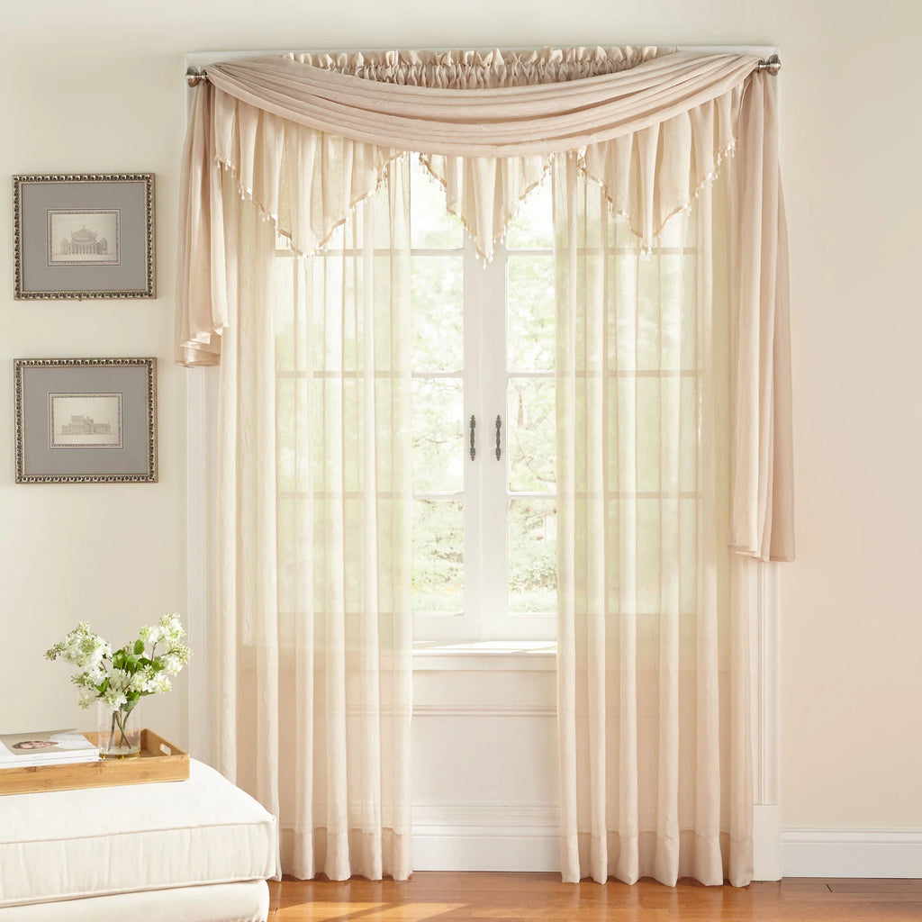 Lilac Crushed Voile Rod-Pocket Window Curtain P85777