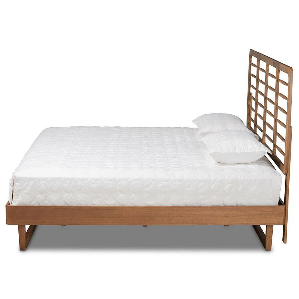 Brown Finished Wood King Size Platform Bed E48800