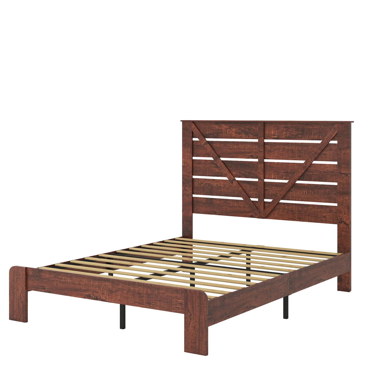 Queen Wood Platform Bed Frame with Headboard U757138