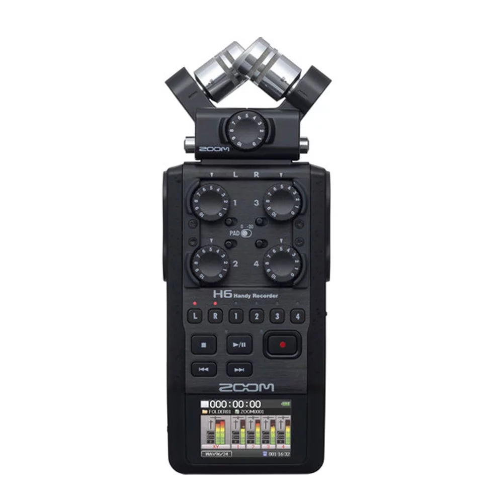 All Black Six Track Portable Recorder Bundle with Dynamic Mic Headphones Z8086