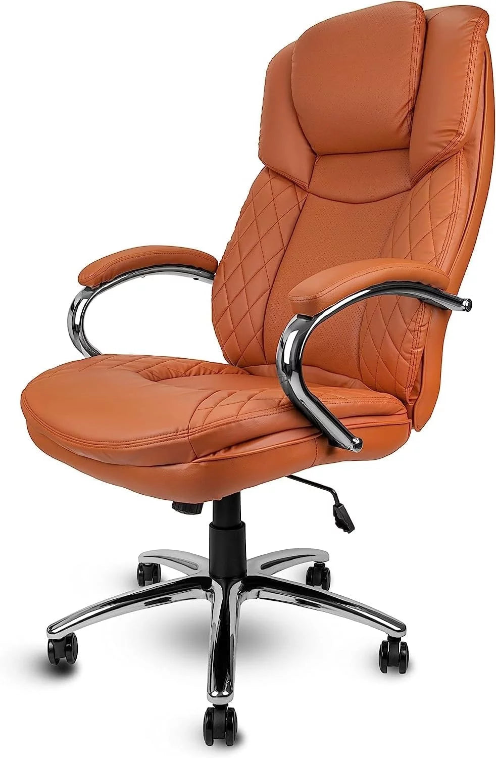Camel Brown Big and Tall Executive Office Chair 400lbs Capacity PU Leather Y127