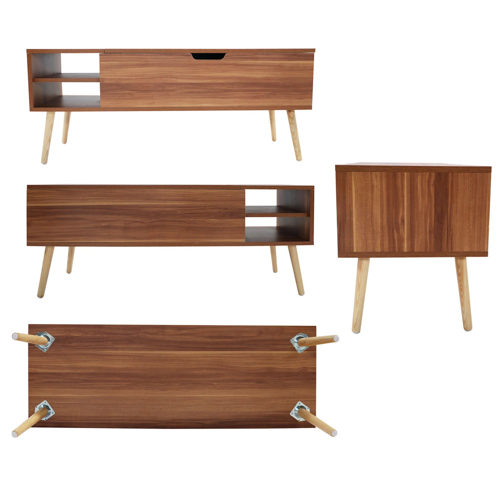 Brown Lift Top Coffee Table with Storage A4326