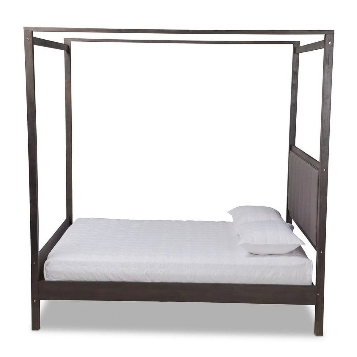 Gray Oak Wood King Platform Canopy Bed M385221