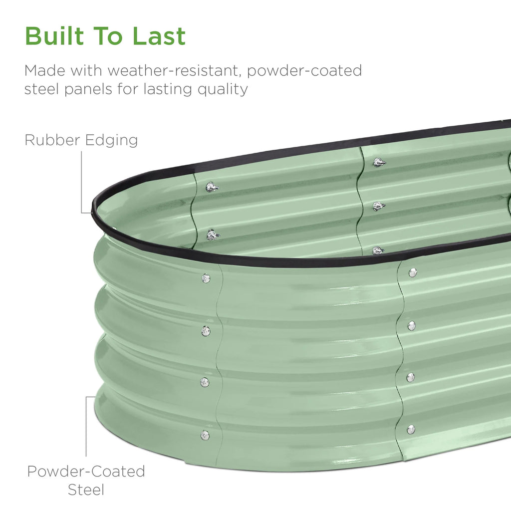 4x2x1ft Outdoor Raised Metal Oval Garden Bed K186822