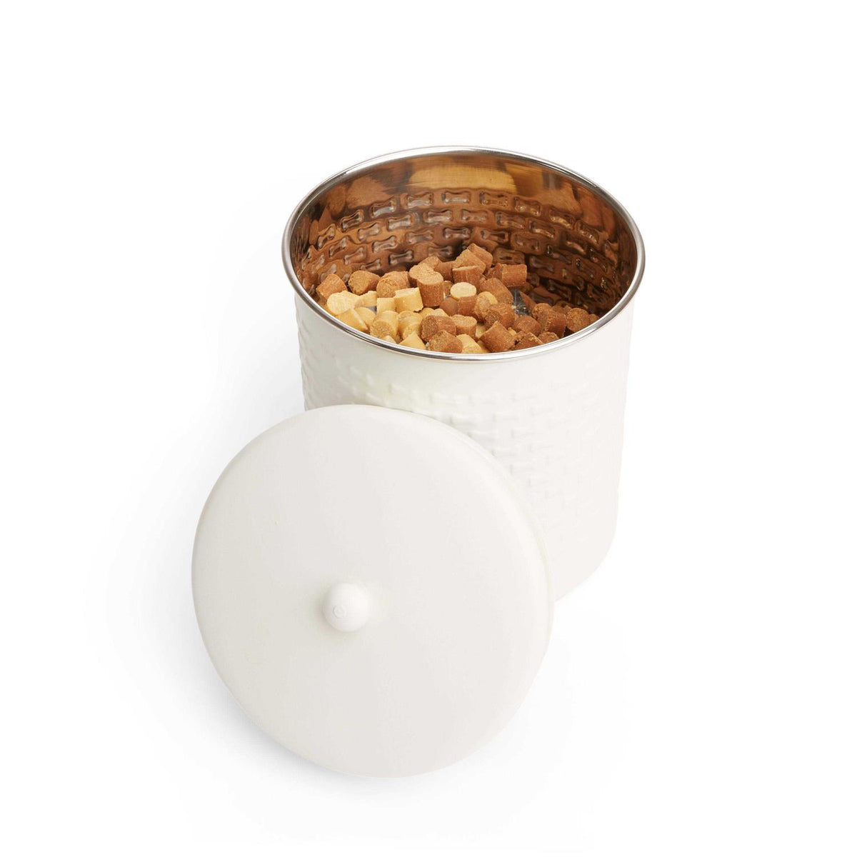 Textured Stainless Steel Treat Dog Jar F337