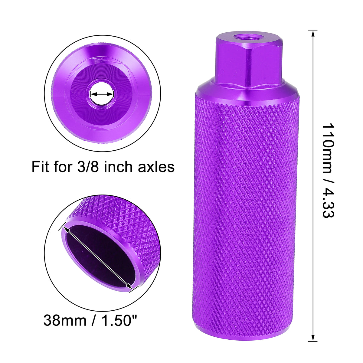 Black Purple Aluminum Alloy Bicycle Footrest Pegs E677