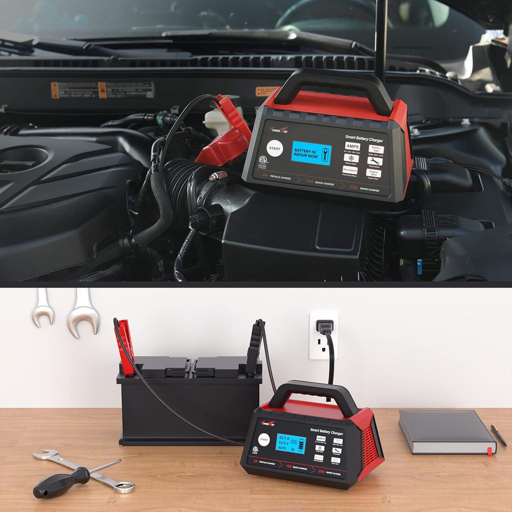 2/10/25Amp 12V Smart Battery Charger with Engine Start A7021