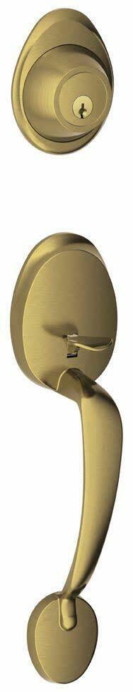 Antique Brass Single Cylinder Keyed Entry Handleset N377801