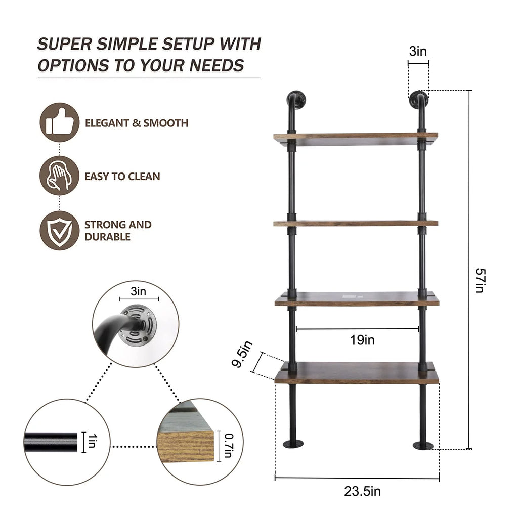 4-Tier Adjustable Bookshelf Y36332