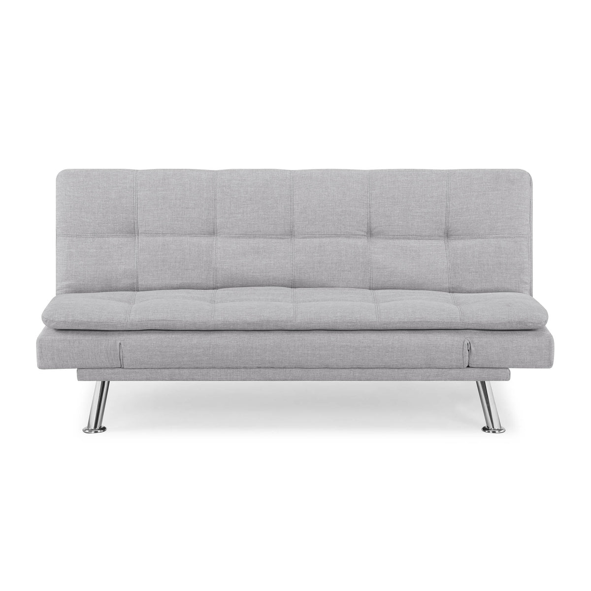 Light Gray Upholstery Futon with Adjustable Arms V836