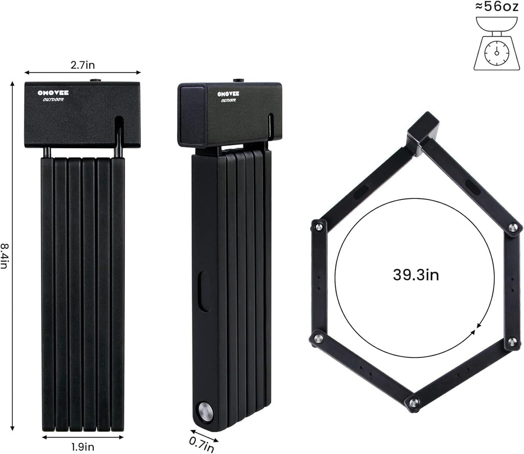 Compact Alloy Steel Bicycle Chain Lock with Carrying Storage Bracket 100 cm Pack of 2 M6430