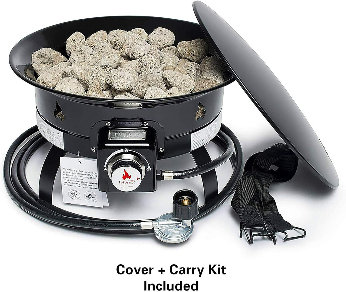 19-Inch Diameter Portable Propane Gas Fire Pit with Cover & Carry Kit V75162