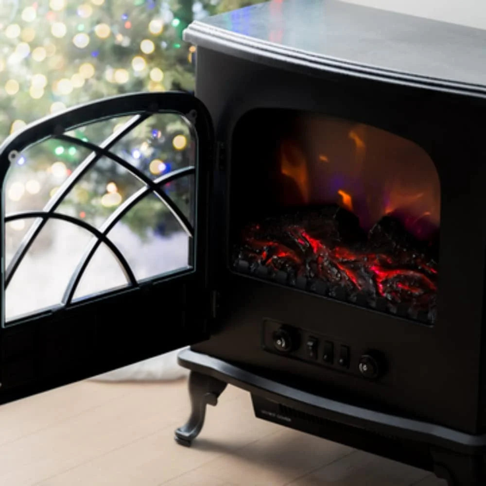 Black Infrared Electric Fireplace Stove Heater with Remote F101080