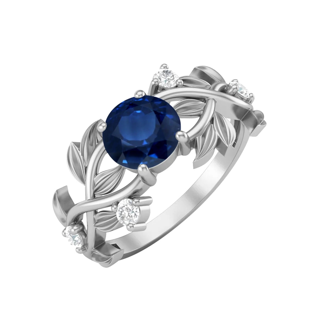Blue Sapphire 925 Silver Solitaire Ring M594
