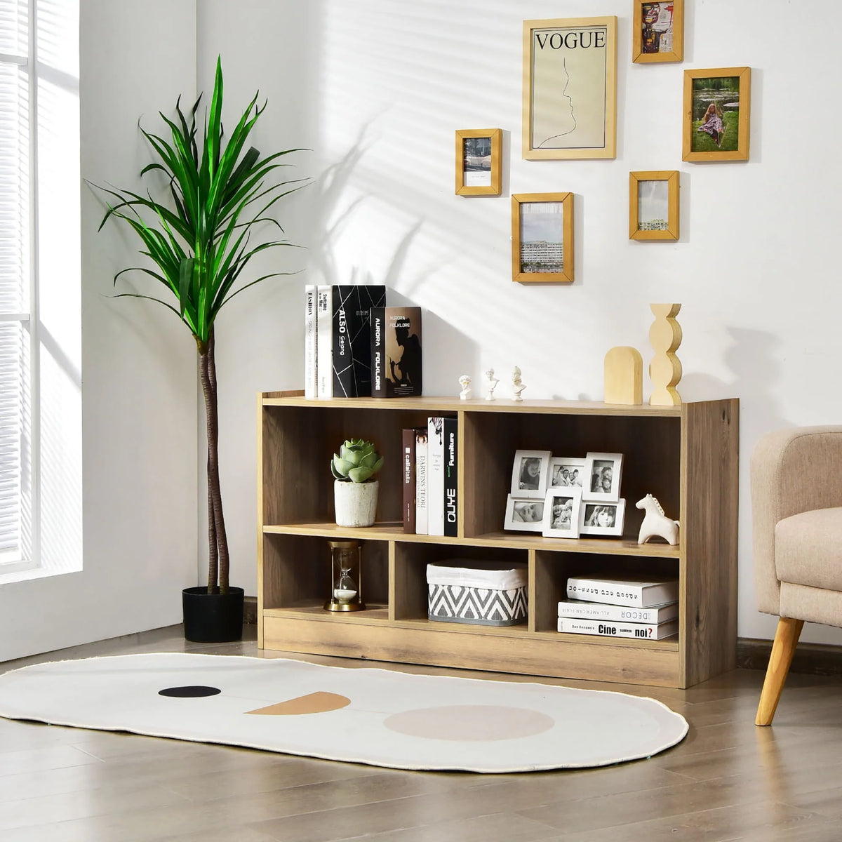 White 5-Cube Wood Bookcase H950306
