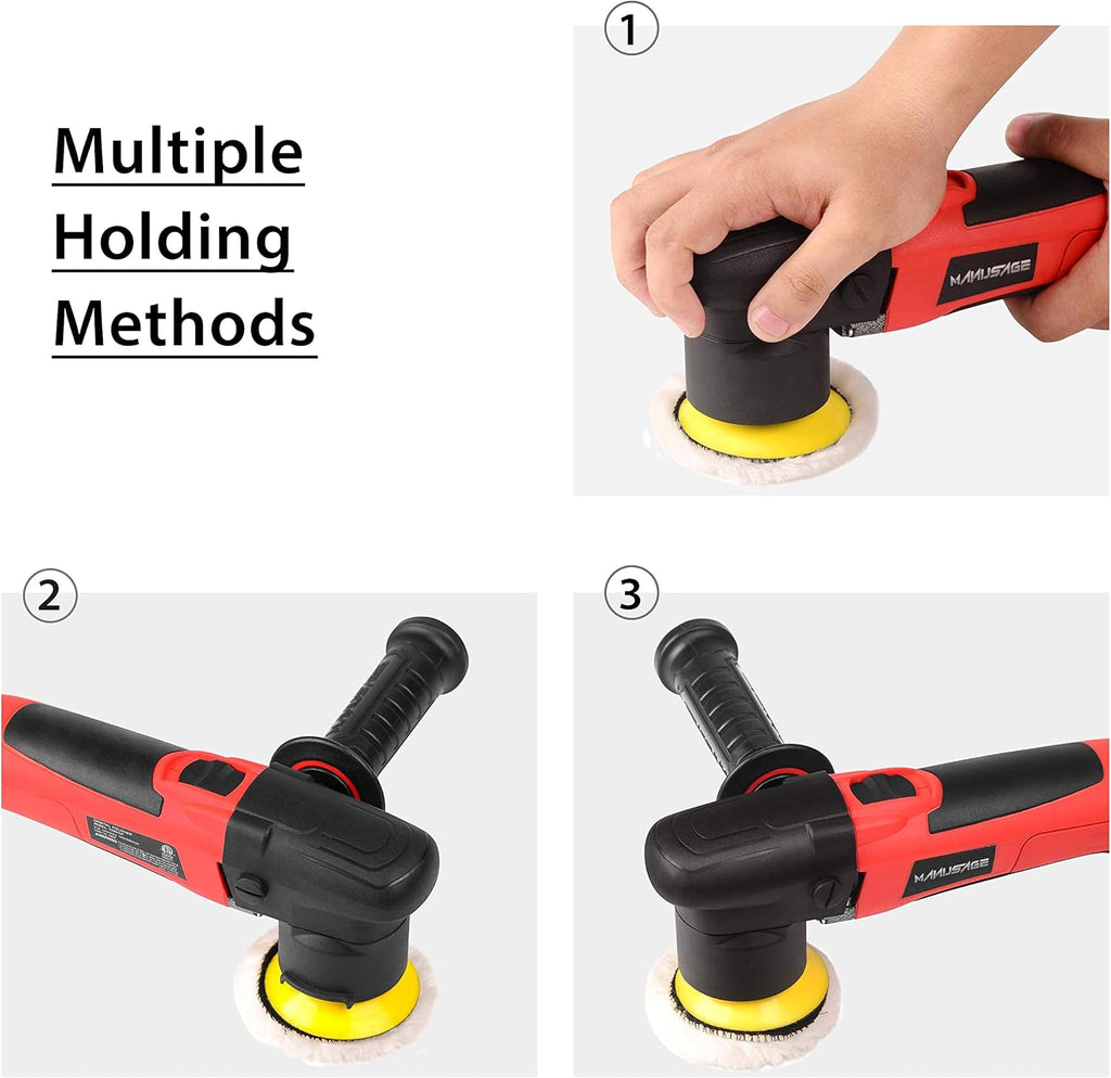 3-Inch Dual Action Car Polisher with 4 Foam and 1 Wool Pads W55069