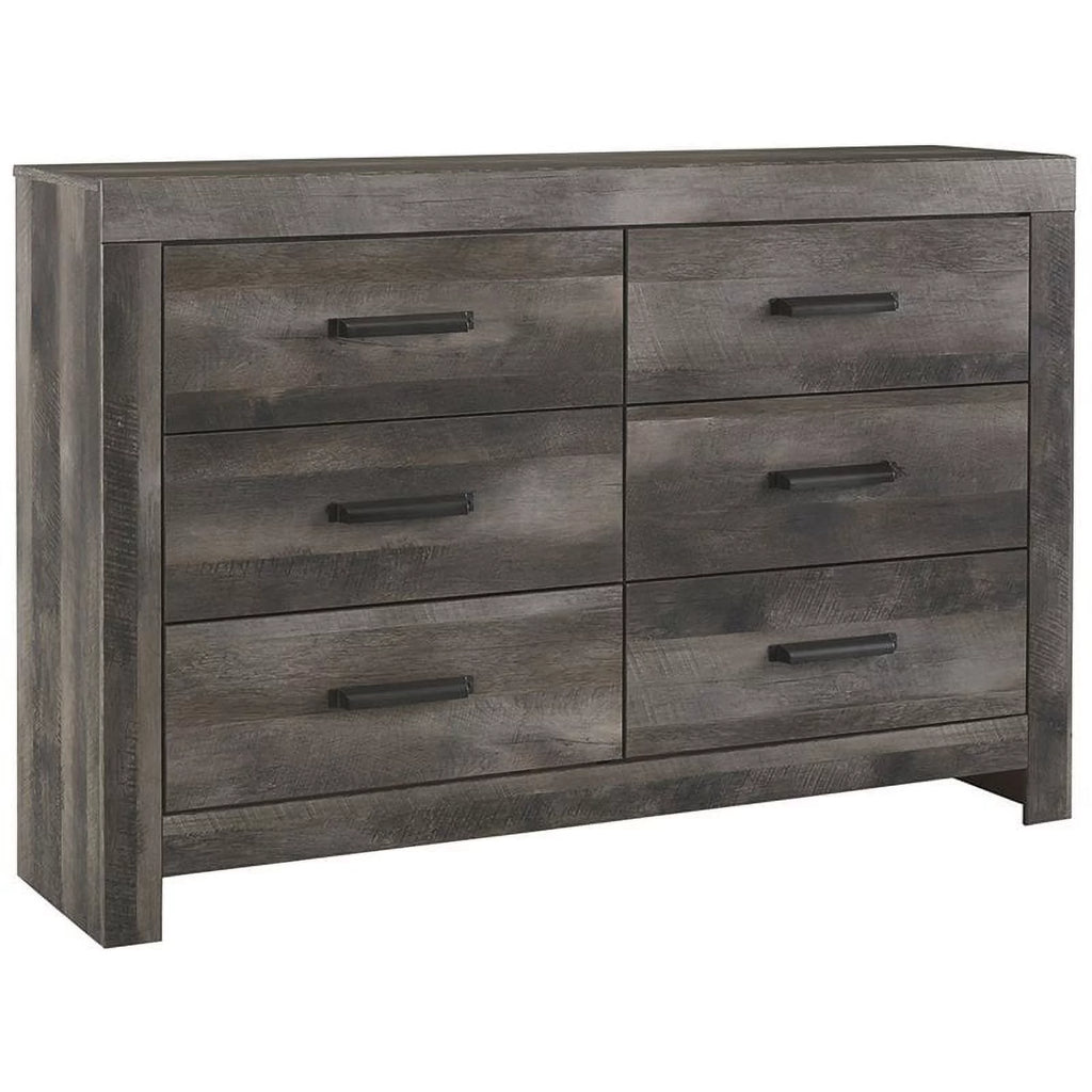 3-Piece 63 TV Stand Pier and 6 Drawer Double Dresser in Gray Z90404