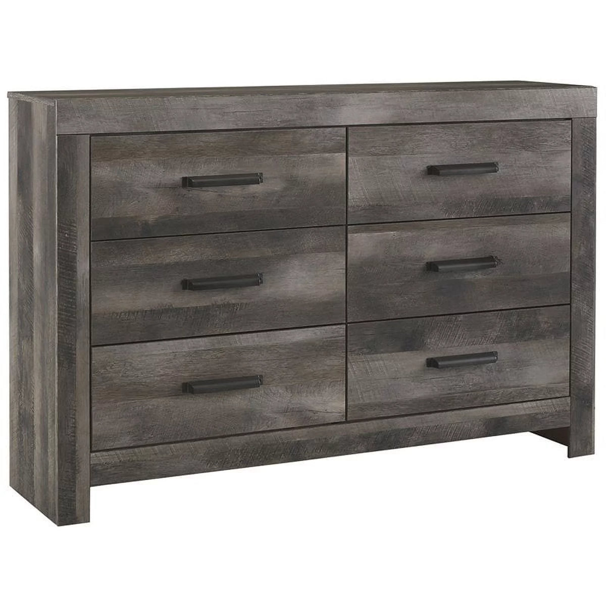 3-Piece 63 TV Stand Pier and 6 Drawer Double Dresser in Gray Z90404