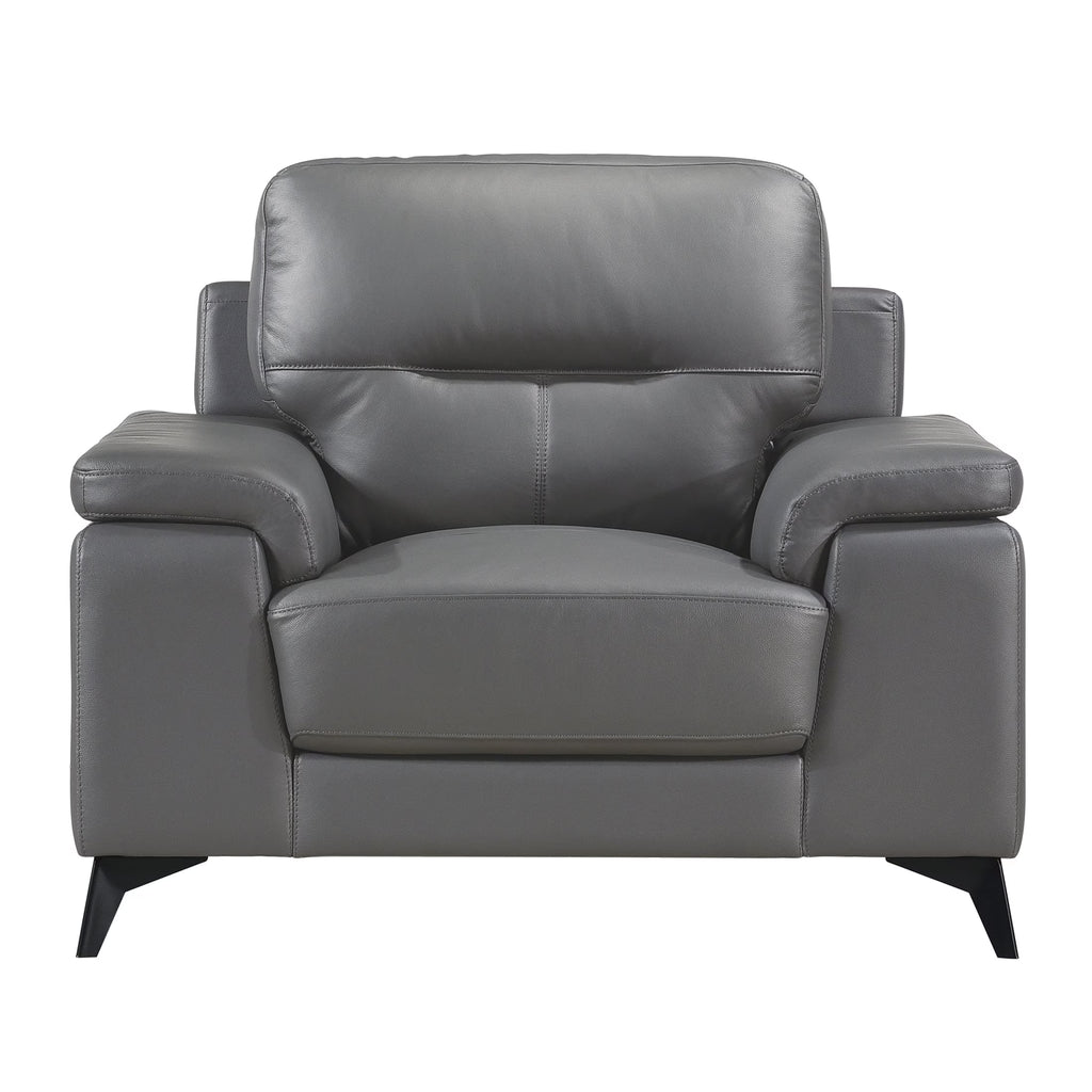Dark Gray Leather Upholstered Chair N6877