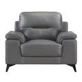Dark Gray Leather Upholstered Chair N6877