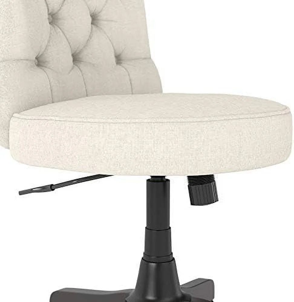 Light Gray Fabric Mid Back Tufted Office Chair Y1161