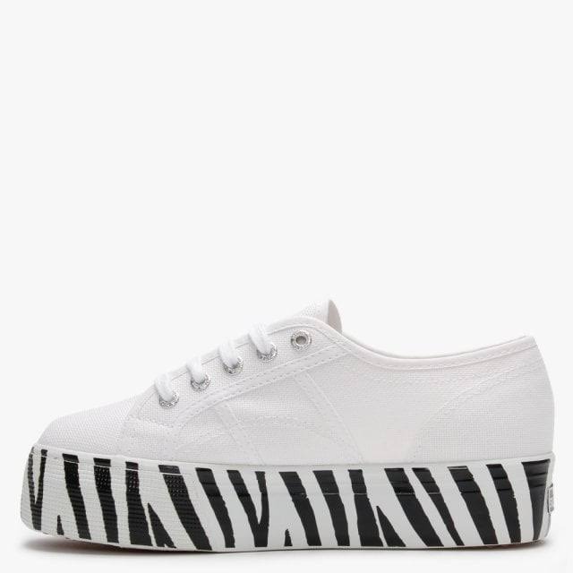 White Canvas Flatform Trainers L297